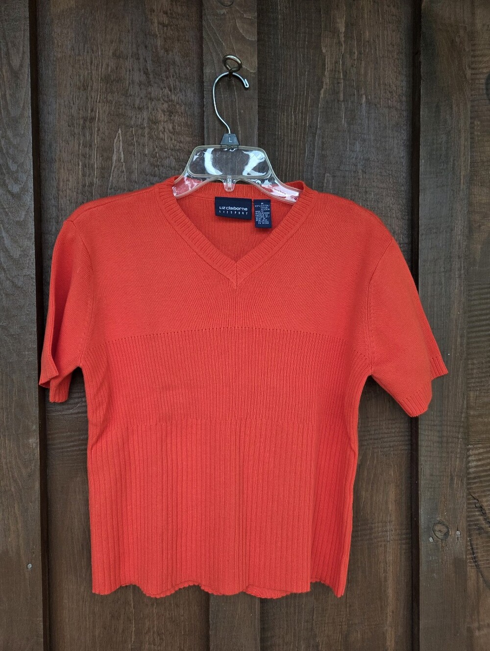 Orange Lizsport 90s Ribbed Sweater Top